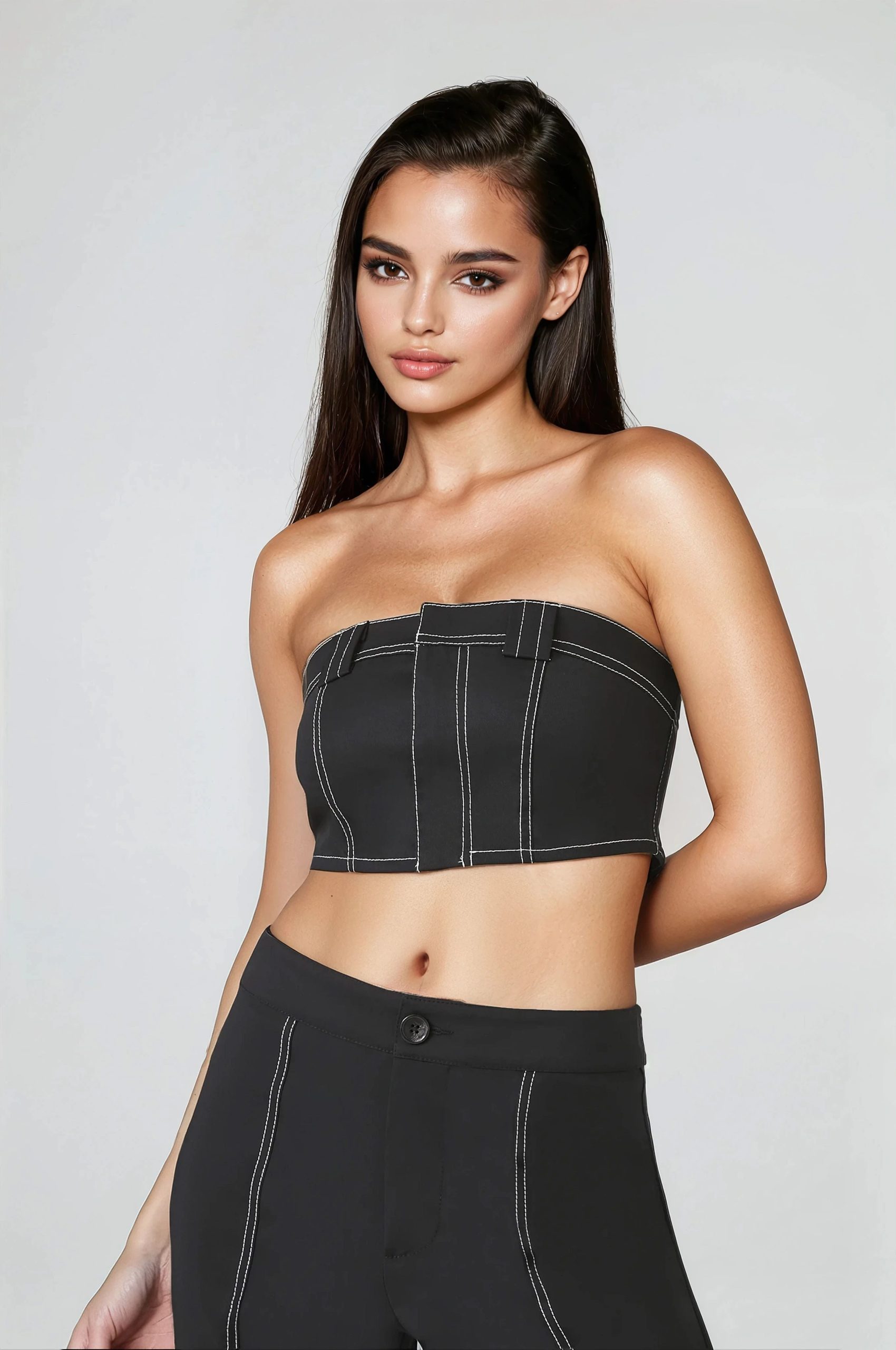 Super Cropped Button-Front Tube Top - Image 5