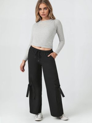 Twill High-Rise Utility Pants