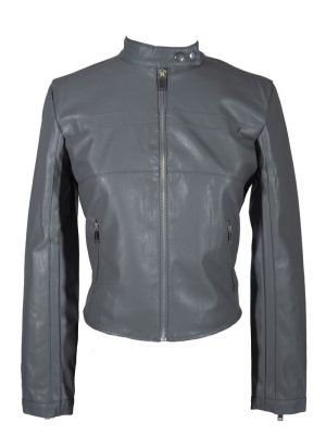 Faux Leather Zipper Jacket