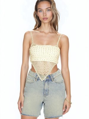 Sequin Sweater-Knit V-Hem Cami