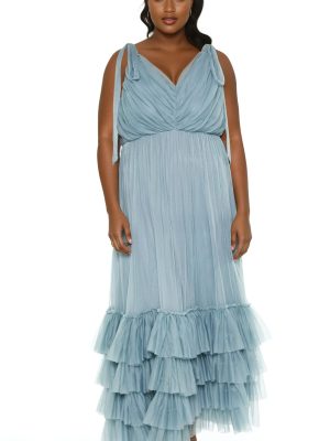 Plus Size Tiered Tie-Strap Maxi Dress