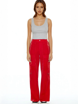 Wide-Leg Utility Cargo Pants