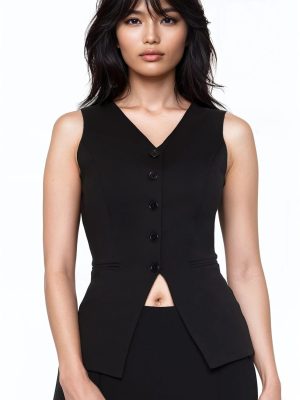 Sleeveless Button-Up Top