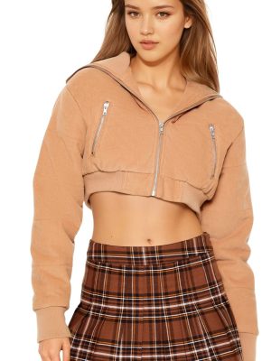 Cropped Corduroy Puffer Jacket