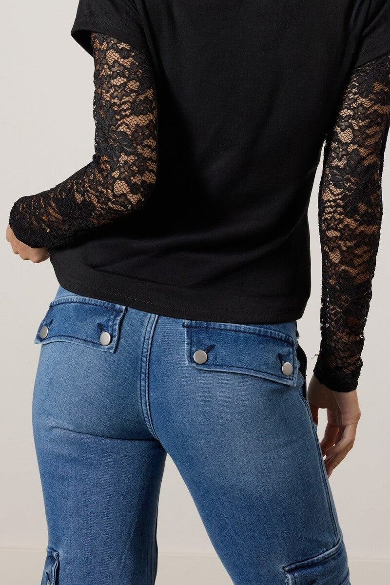 Flared Cargo Jeans - Image 2