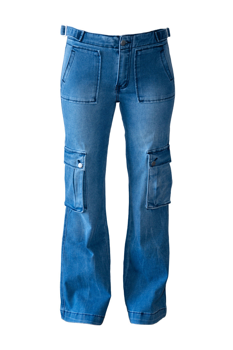 Flared Cargo Jeans - Image 3