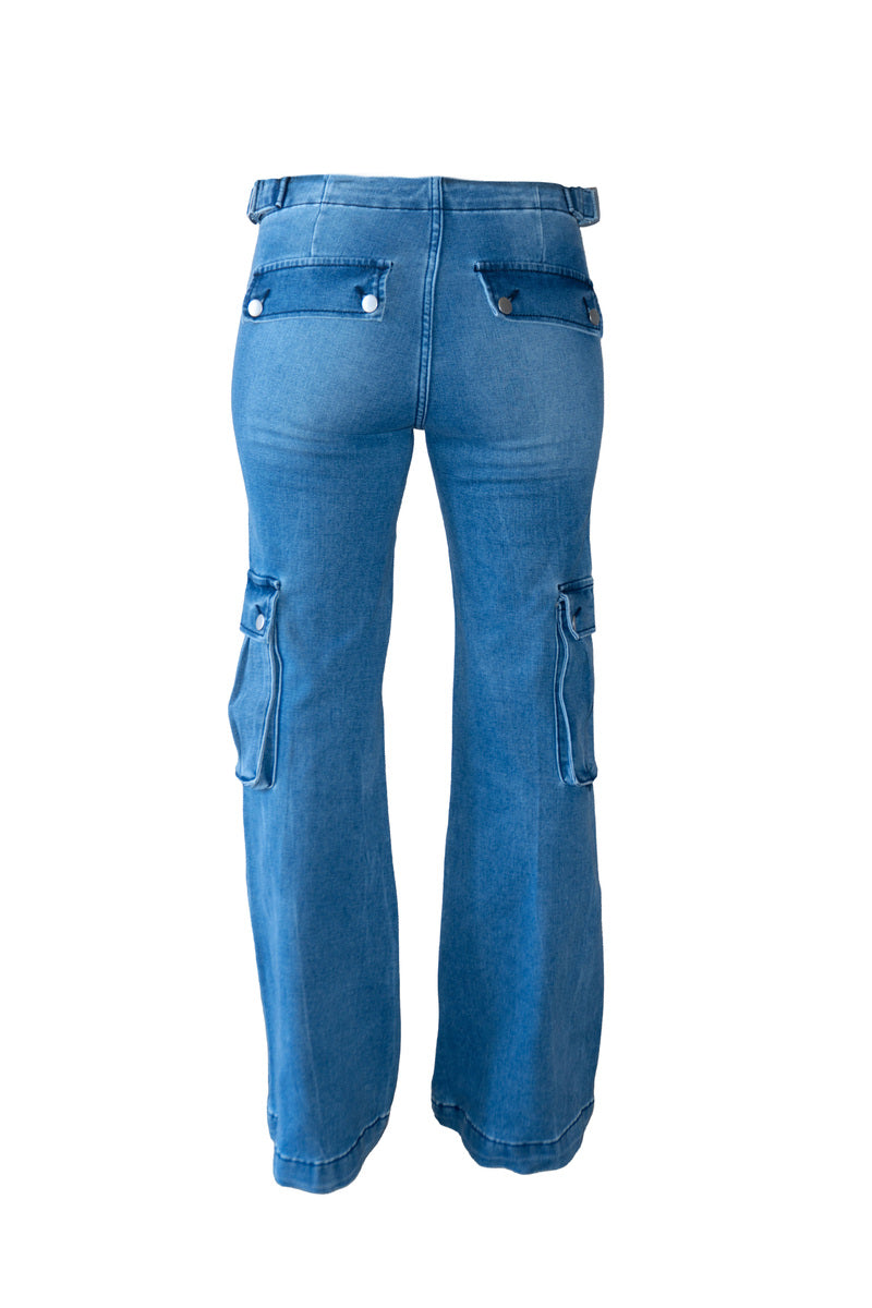 Flared Cargo Jeans - Image 4