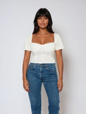 Jersey Knit Puff-Sleeve Top