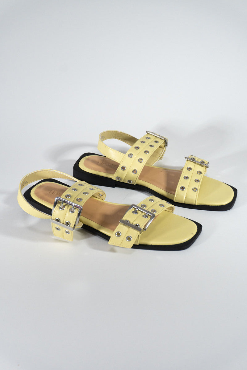 Grommet Strap Leather Sandals - Image 5