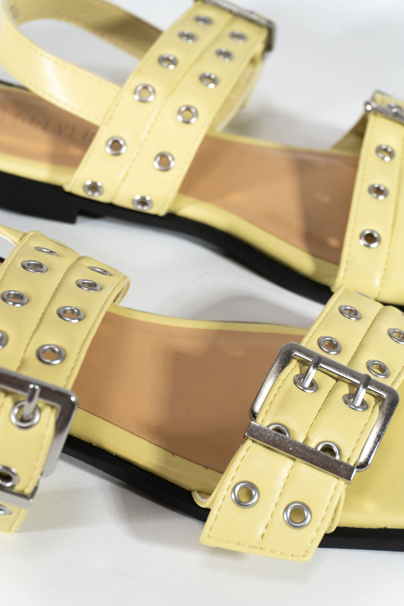 Grommet Strap Leather Sandals - Image 6