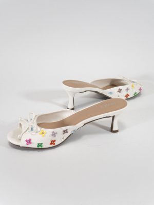 Floral Embellished Heeled Mules