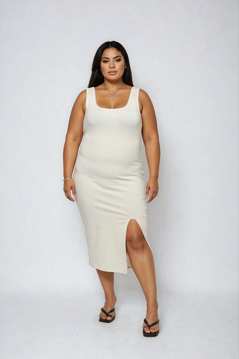 Plus Size Ponte Knit Bodycon Midi Dress