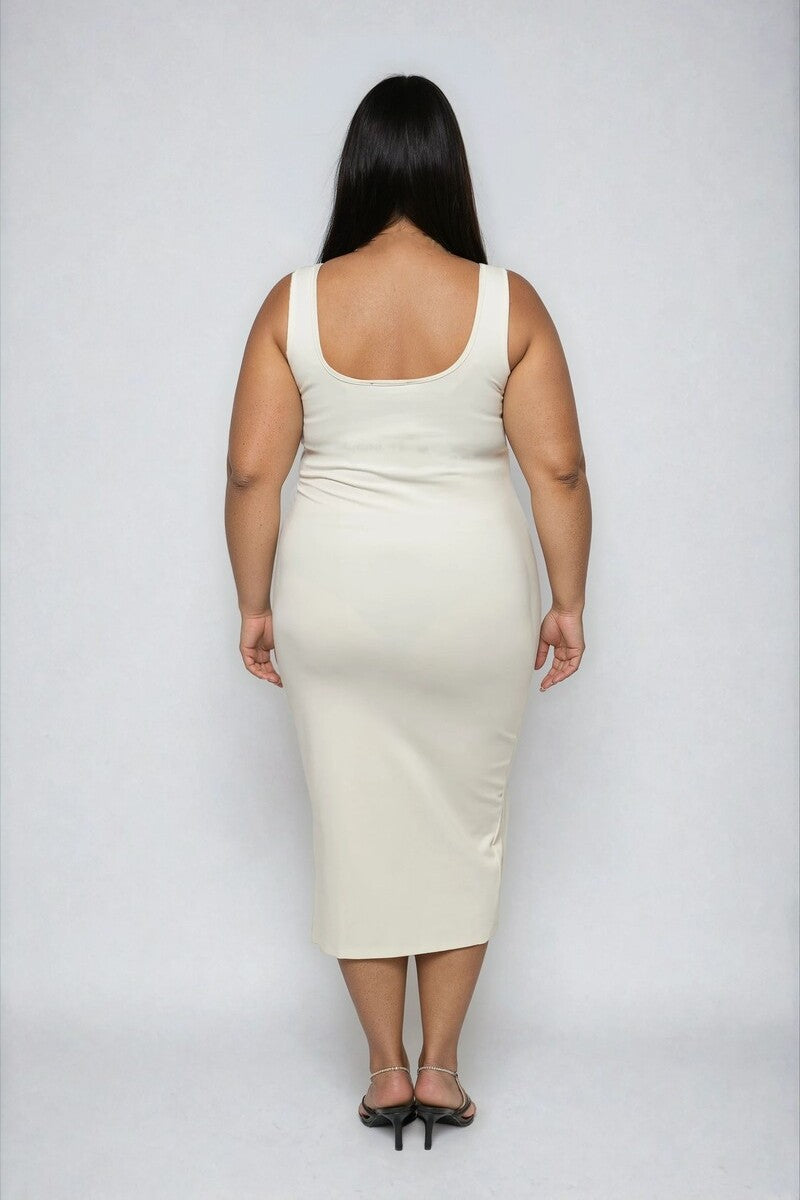 Plus Size Ponte Knit Bodycon Midi Dress - Image 2