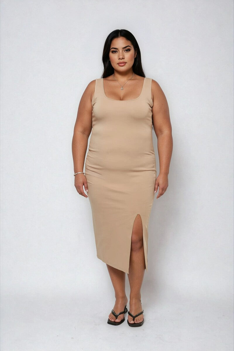 Plus Size Ponte Knit Bodycon Midi Dress - Image 3