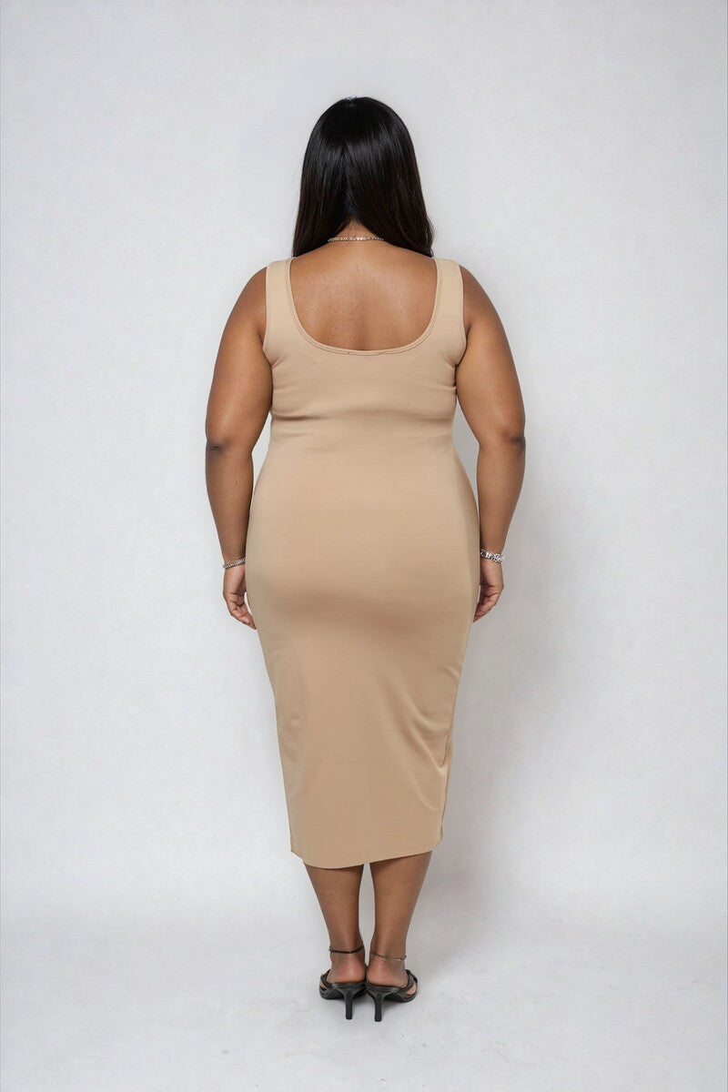 Plus Size Ponte Knit Bodycon Midi Dress - Image 4