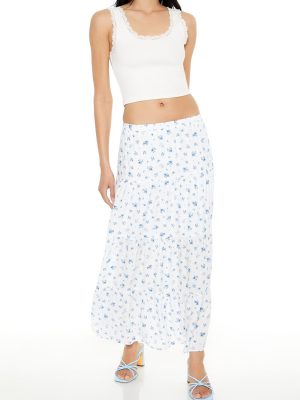 Tiered Floral Print Maxi Skirt