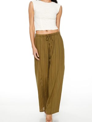 Wide-Leg Pinstriped Pants