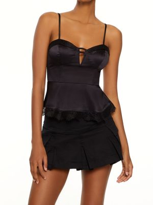 Satin Sweetheart Flounce Cami