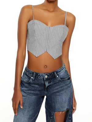 Pinstriped Cropped Cami