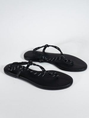 Braided Strap Faux Leather Flip-Flops