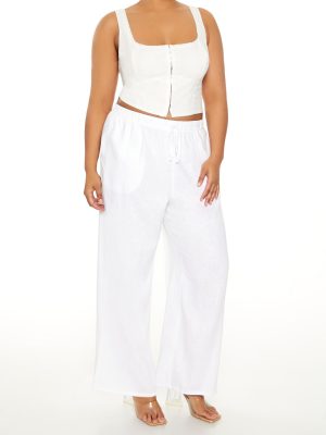 Plus Size Wide-Leg Drawstring Pants