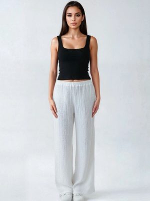 Textured Swim Cover-Up Pants