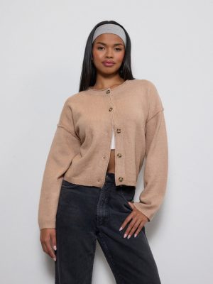 Button-Front Knit Cardigan