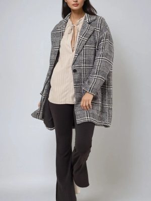 Glen Plaid Oversized Coat