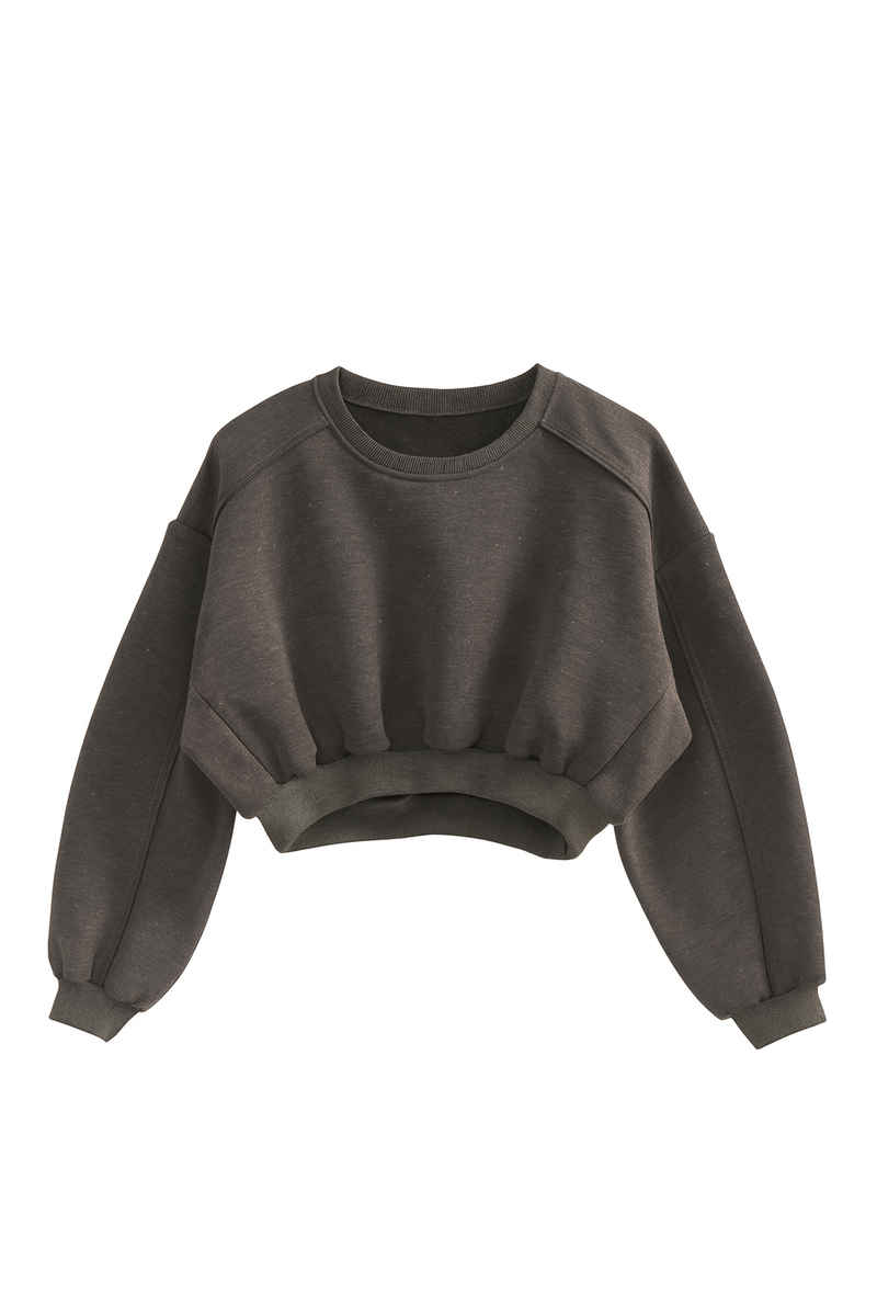 Exposed-Seam Cropped Pullover - Image 3