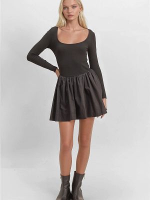 Scoop-Neck Mini Skater Dress