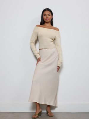 Satin A-Line Maxi Skirt