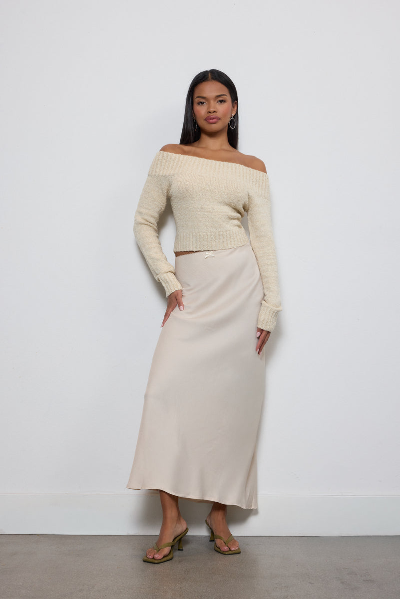 Satin A-Line Maxi Skirt