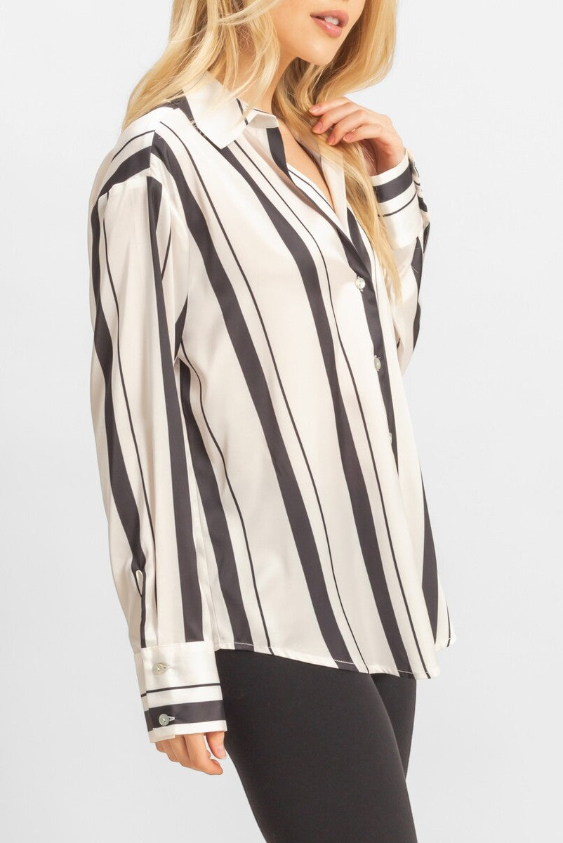 Satin Striped Shirt - Image 3