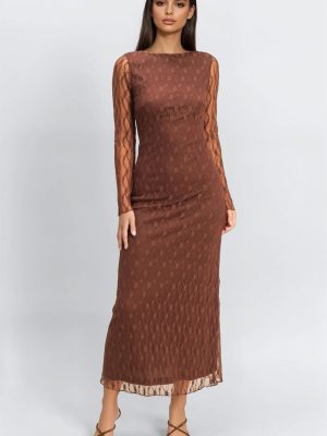 Semi-Sheer Lace Bodycon Maxi Dress