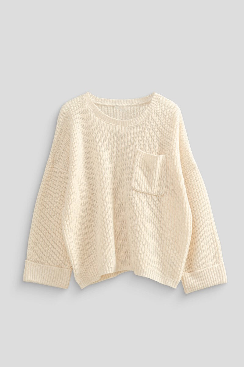 Oversized Patch Pocket Sweater - Image 3