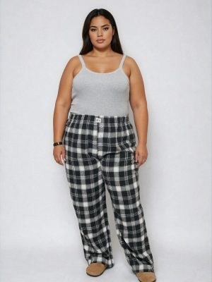 Plus Size Plaid Flannel Pajama Pants