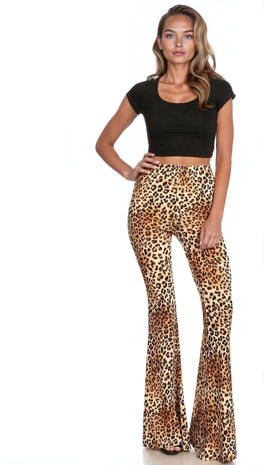 Leopard Print Flare Pants - Image 2