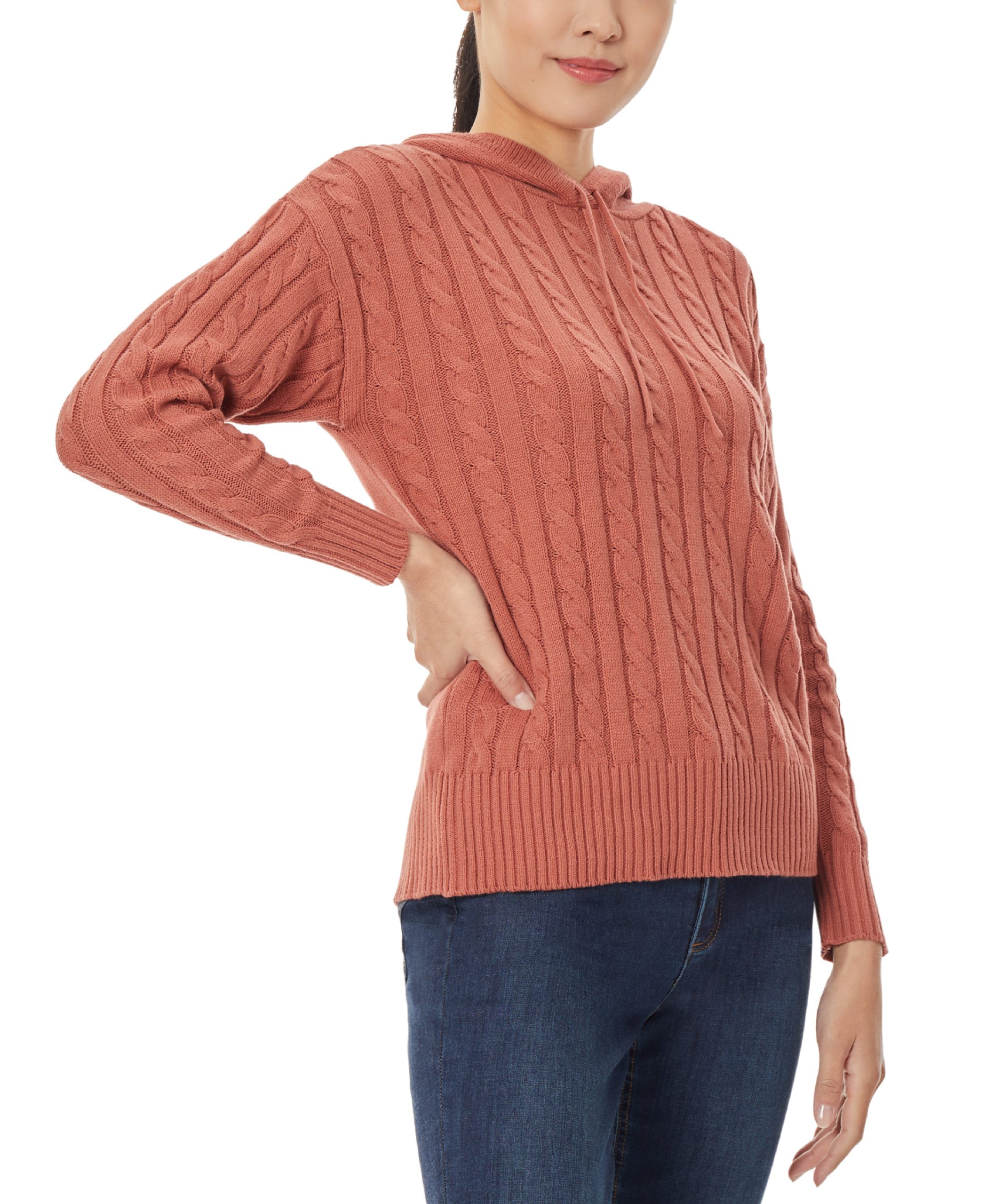 Pullover Cable Knit Hoodie - Image 4