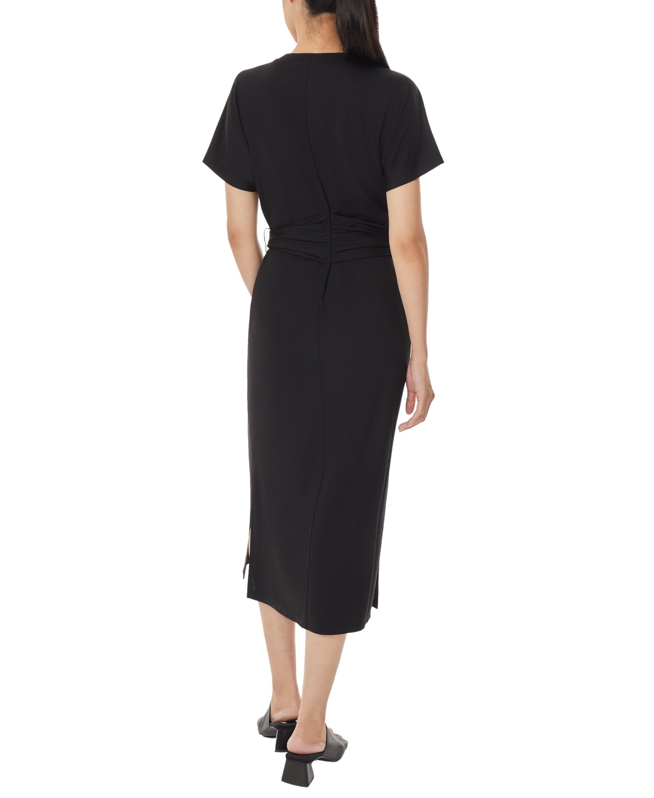 Knit Shirt Dress with Waist Tie - Image 3