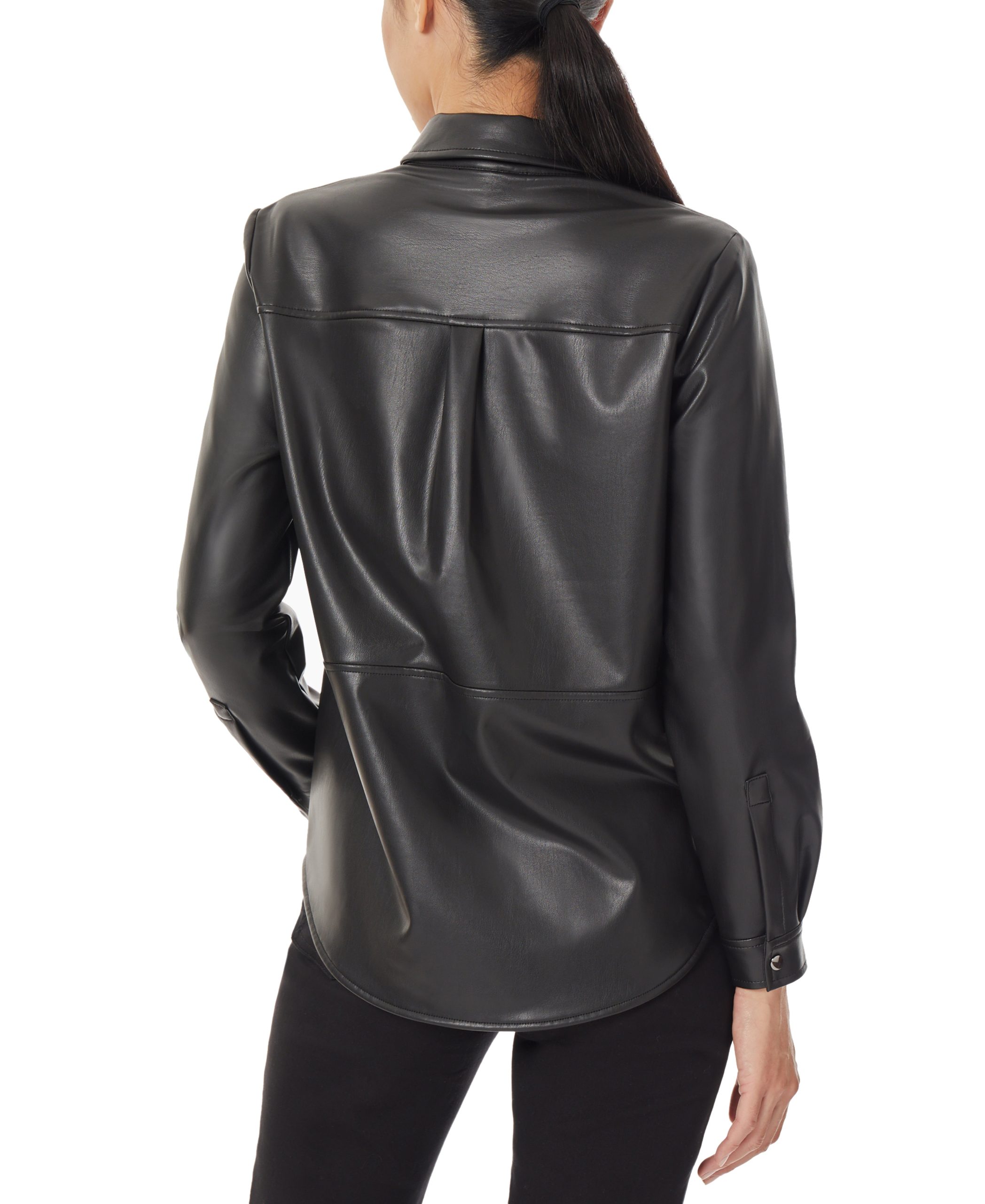 Faux Leather Utility Blouse - Image 3