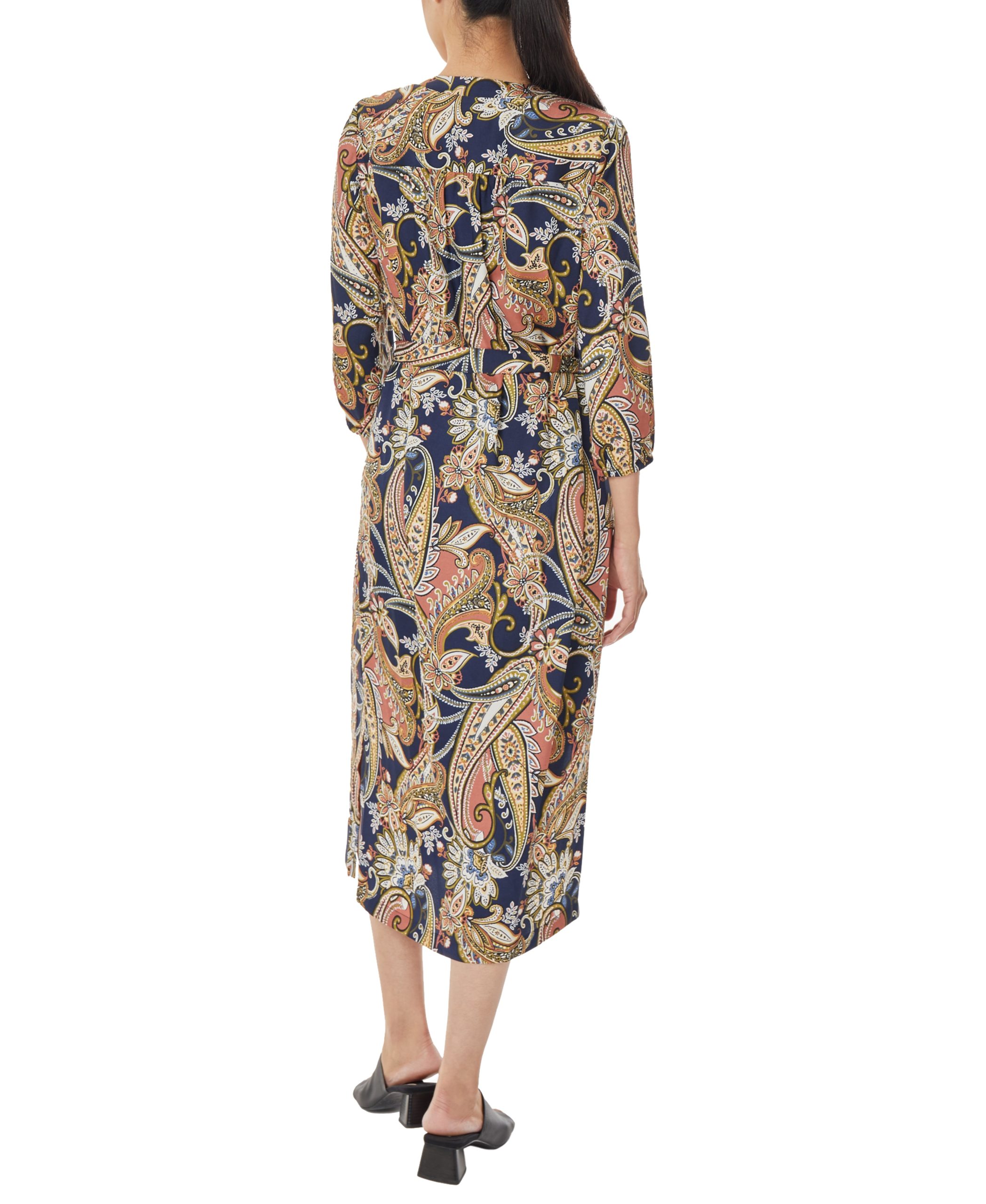 V-Neck Midi Dress with Tie Waist - Image 3