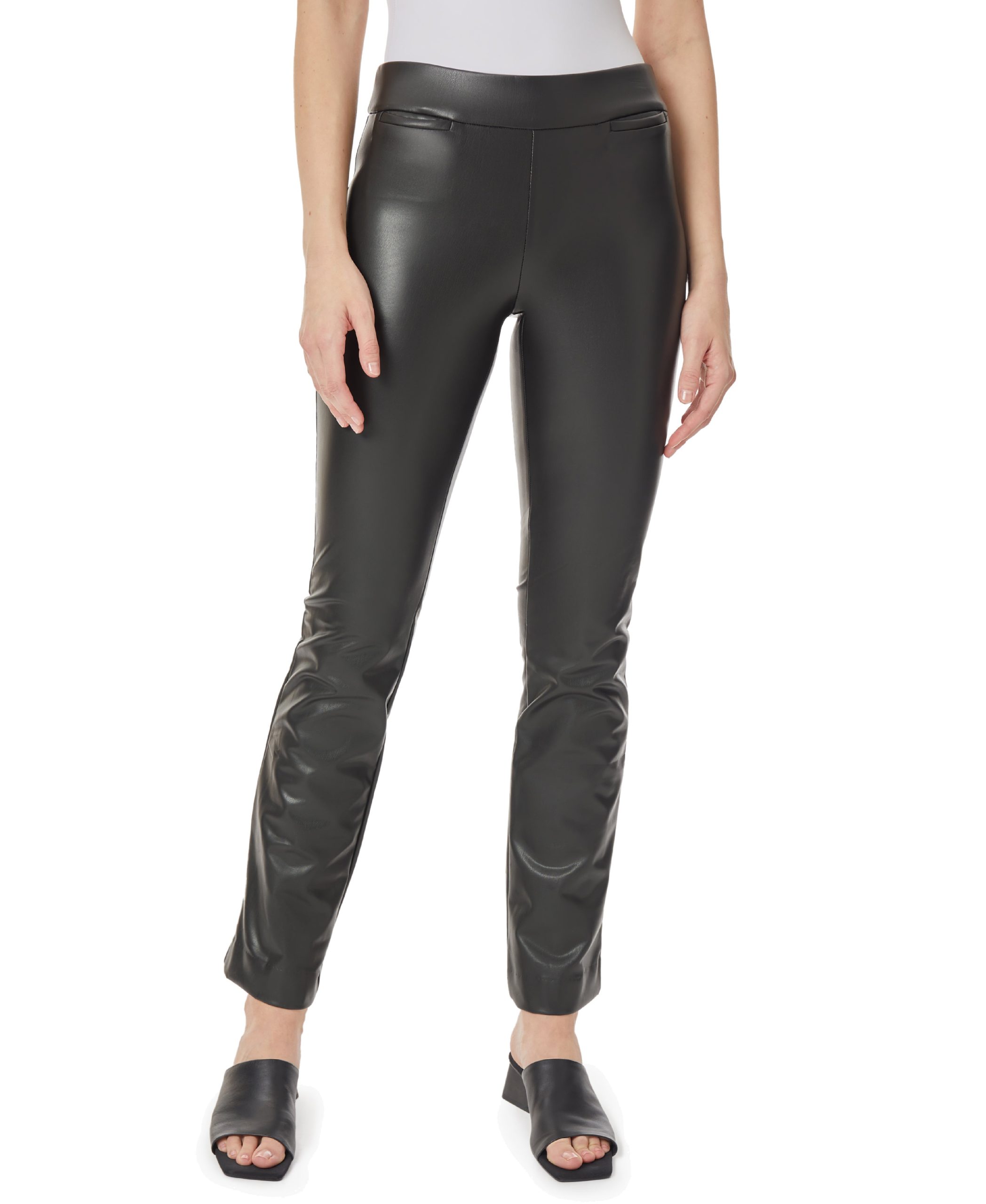 Vegan Leather Pull On Bootleg Pant - Image 2