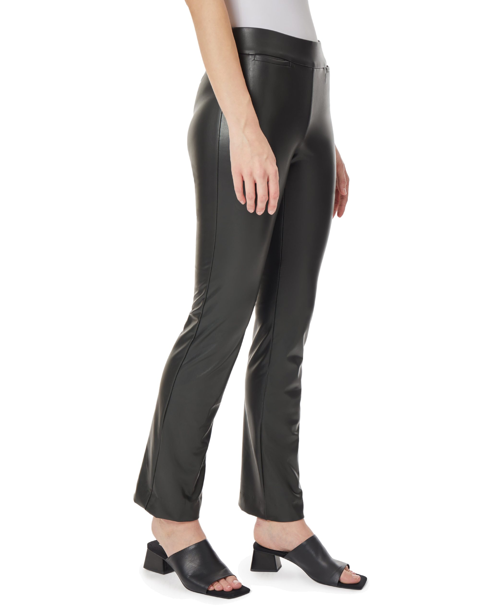 Vegan Leather Pull On Bootleg Pant - Image 4