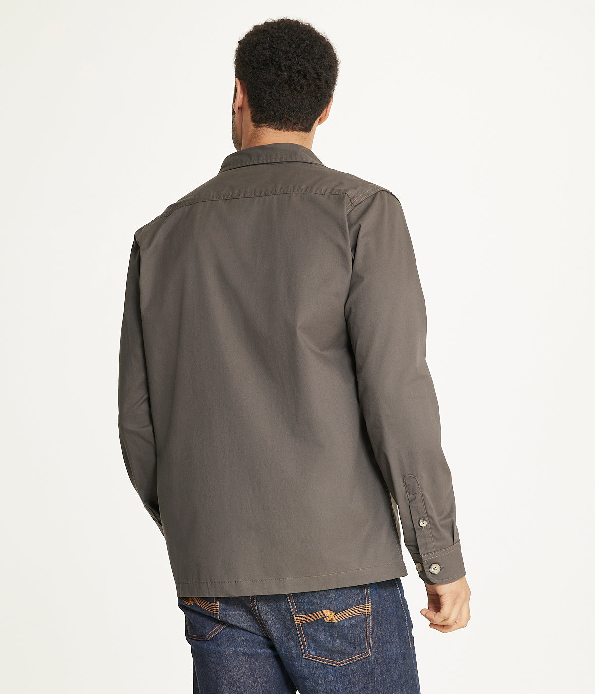 Men's Long Sleeve Shirt Jacket Stretch Twill - Image 2