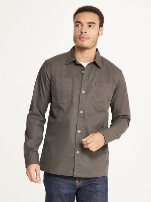 Men's Long Sleeve Shirt Jacket Stretch Twill