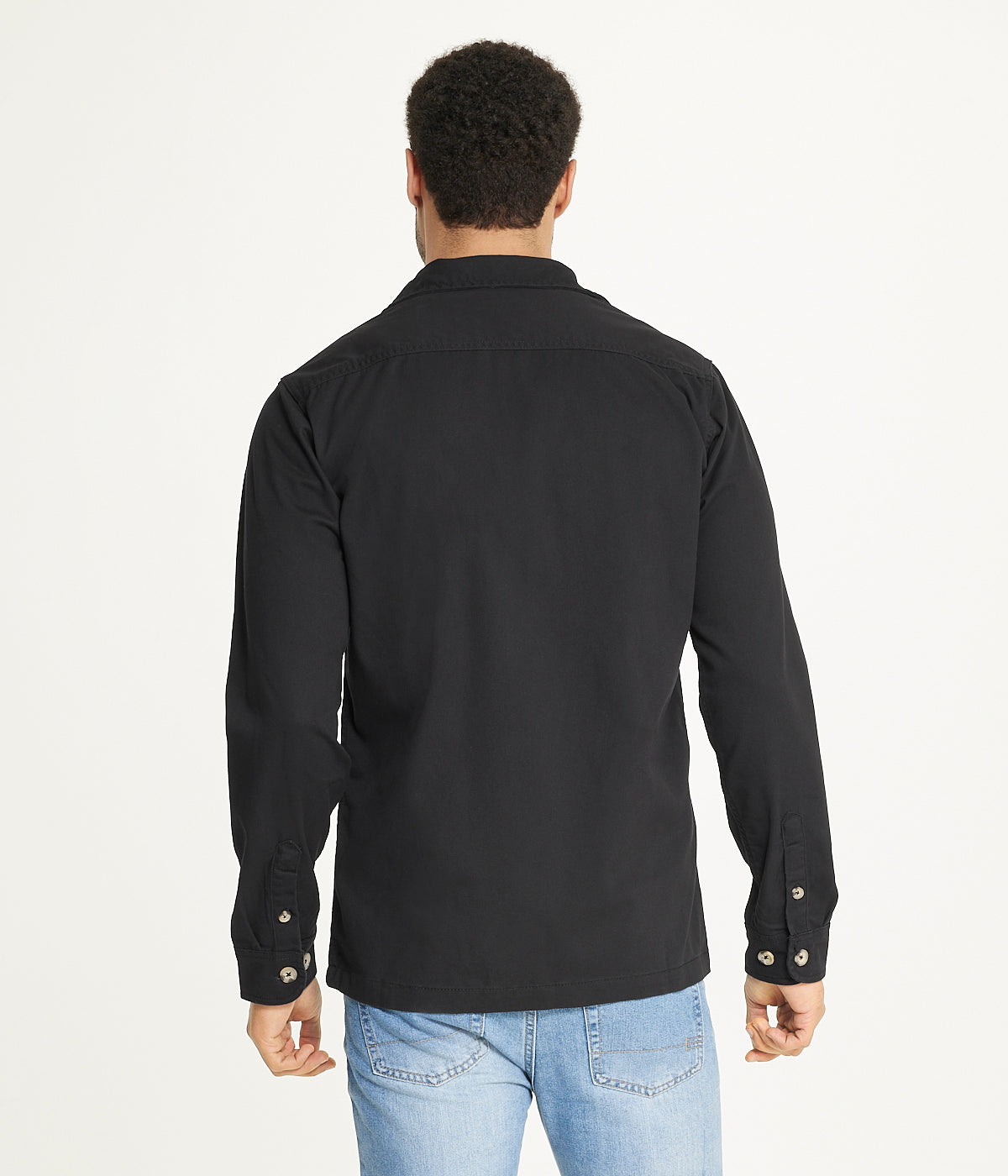 Men's Long Sleeve Shirt Jacket Stretch Twill - Image 4