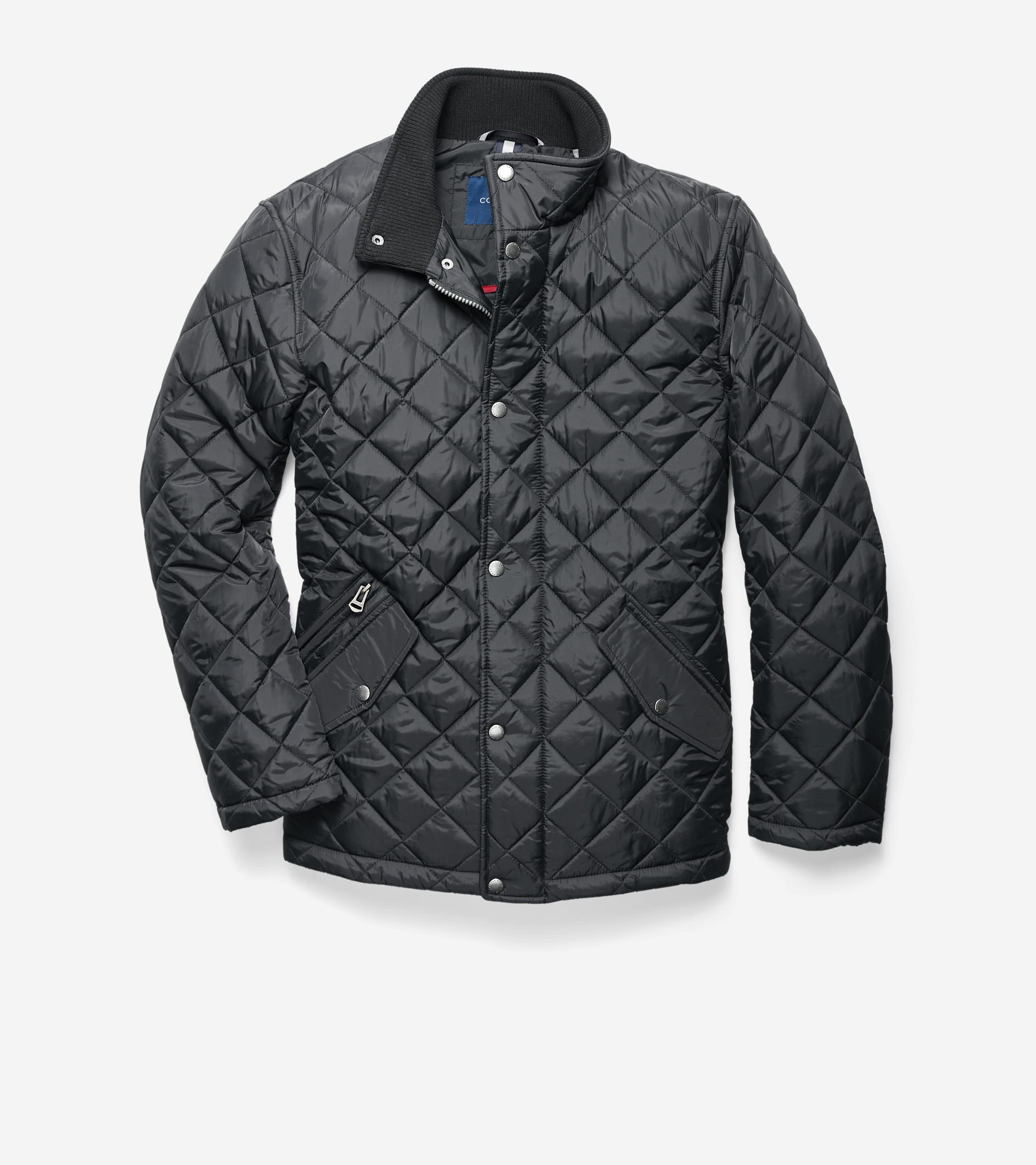 Mens Quilted Barn Coat Black - Image 4