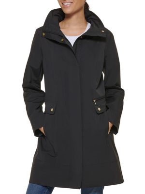 Packable Hooded Anorak Raincoat Black