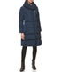 Asymmetrical Pillow Collar Down Coat Navy - Image 4