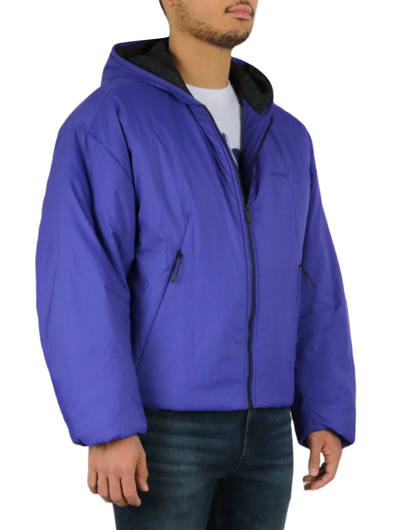 Long Sleeves Front Zipper Hood Puffer Jacket - Image 3